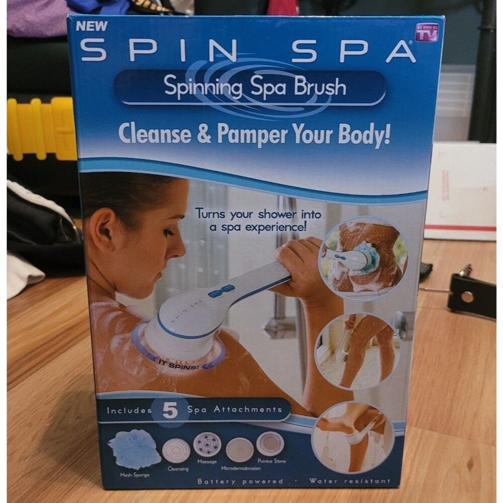 Spin Spa Spinning Bath Brush As Seen On TV Includes 5 Spa Attachments NEW